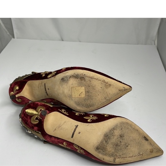 Dolce Gabbana velvet star heels with dust bag - Picture 6 of 7